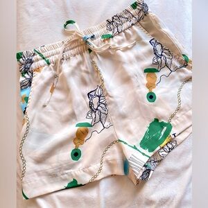 FORE Abstract Print Satin Shorts – Lightweight Loungewear